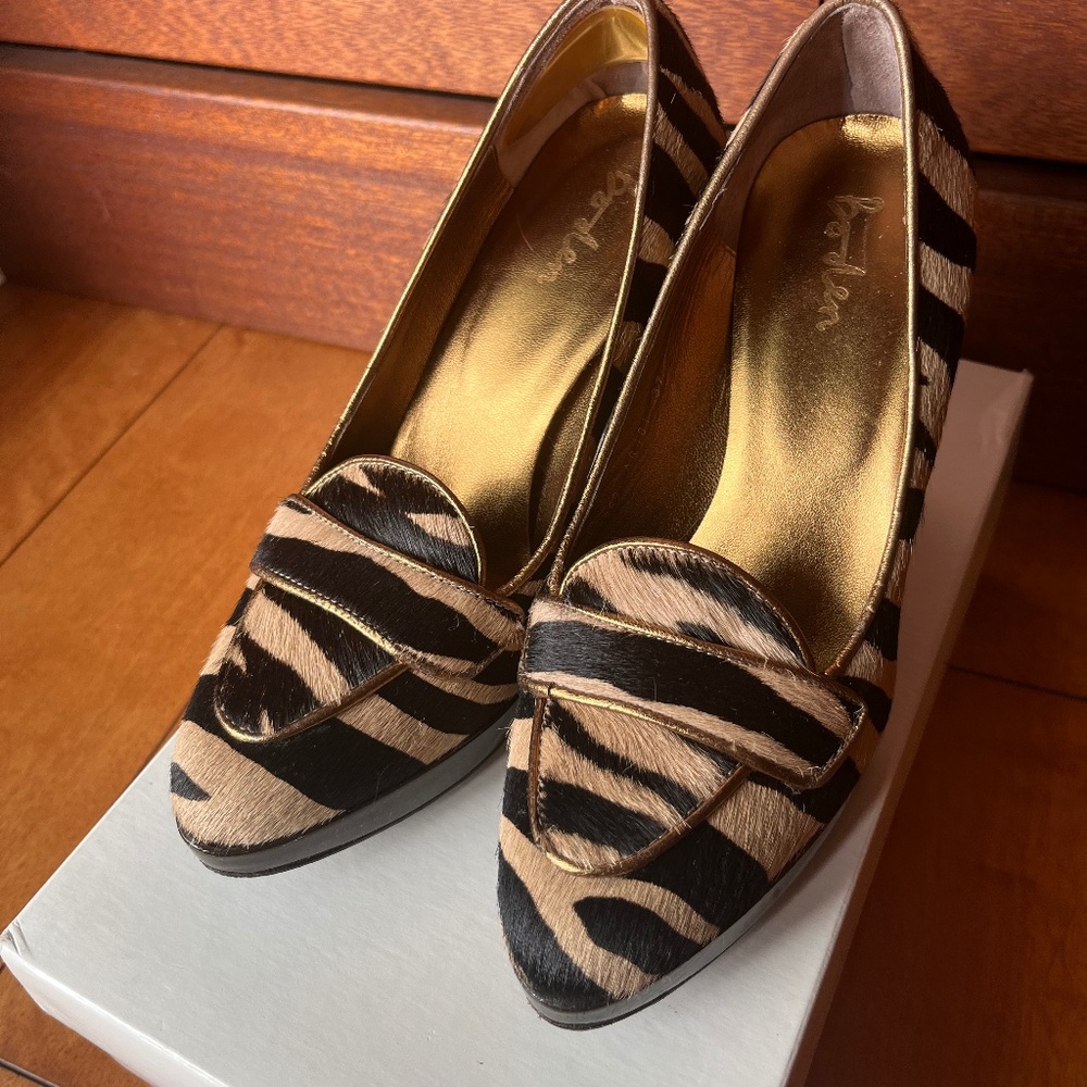 Boden Animal Print Real Leather Platform Heels (US Size 6.5/EU Size 37)